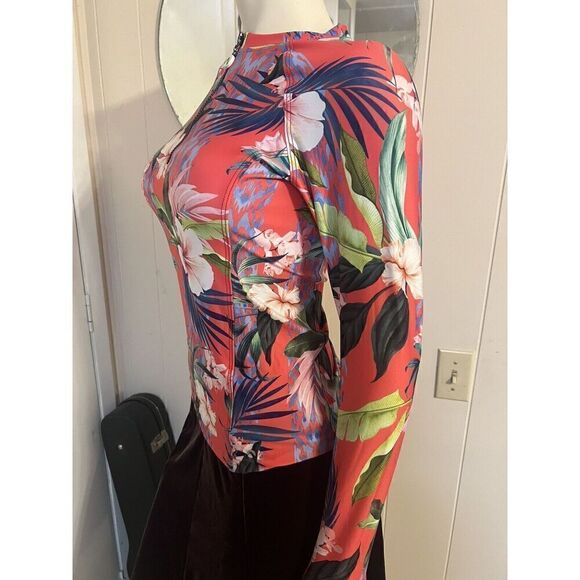 Next By Athena Womens Small Native Palms Tropical Print Surf Rash Guard NWT - Picture 4 of 9